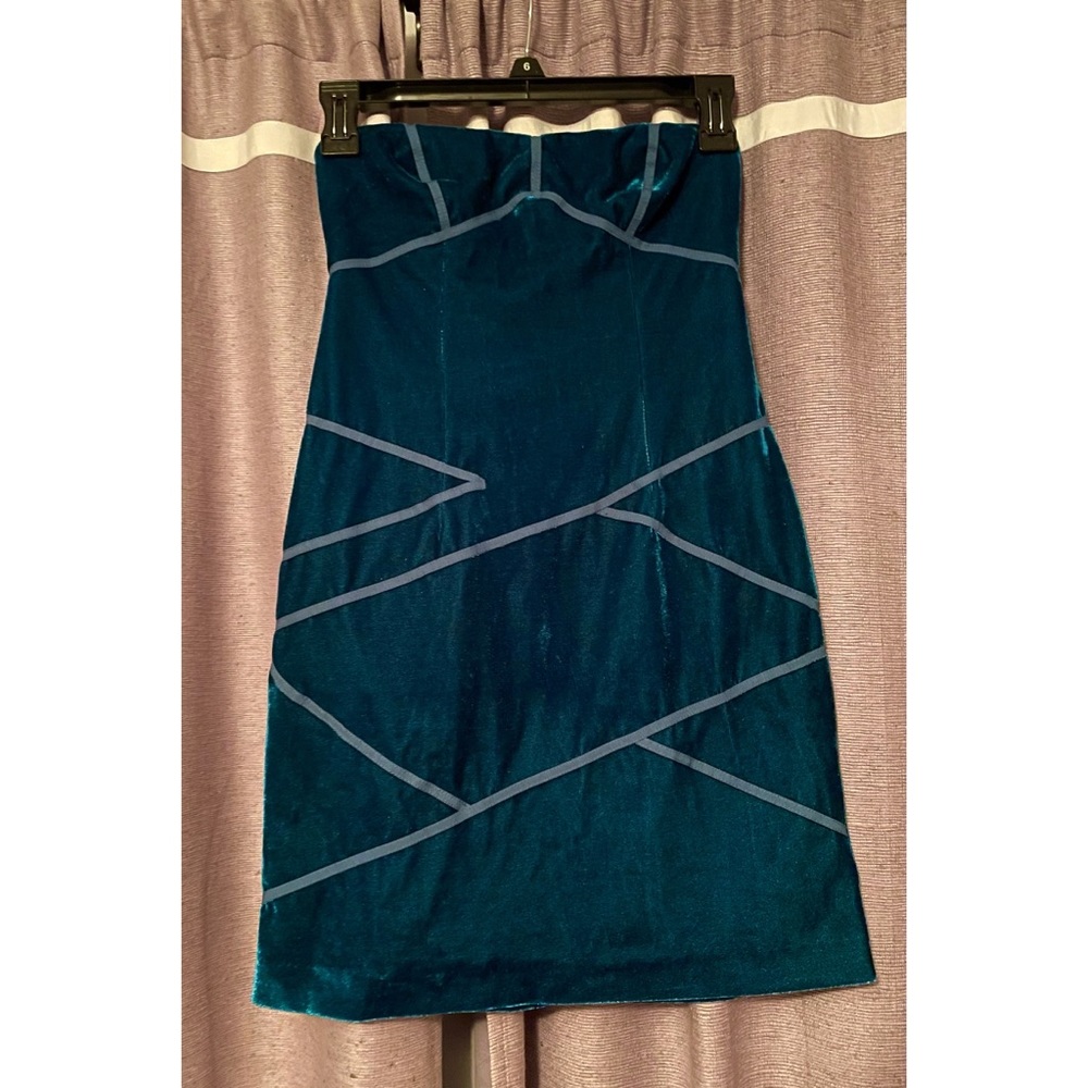 Urban Outfitters turquoise velvet tube dress, XS